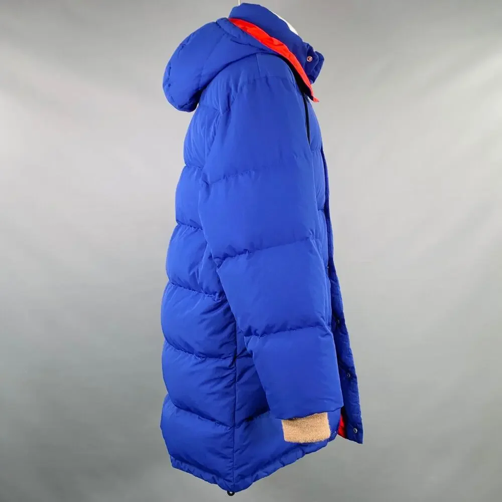 GUCCI 2018 Size 36 Blue Red Polyamide Puffer Goose Down Hooded Coat